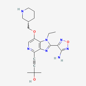 (S)-4-(2-(4-Amino-1,2,5-oxadiazol-3-yl)-1-ethyl-7-(piperidin-3-ylmethoxy)-1H-imidazo[4,5-c]pyridin-4-yl)-2-methylbut-3-yn-2-ol chemical structure (CAS 937174-76-0)