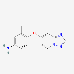 4-([1,2,4]Triazolo[1,5-a]pyridin-7-yloxy)-3-methylaniline chemical structure (CAS 937263-71-3)