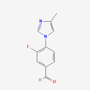 3-Fluoro-4-(4-methyl-1H-imidazol-1-yl)benzaldehyde chemical structure (CAS 937400-07-2)