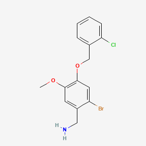 (2-Bromo-4-((2-chlorobenzyl)oxy)-5-methoxyphenyl)methanamine chemical structure (CAS 937598-86-2)