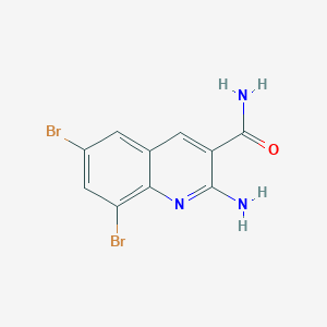 2-Amino-6,8-dibromoquinoline-3-carboxamide chemical structure (CAS 937601-68-8)