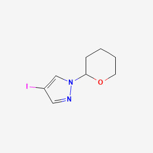 4-Iodo-1-(tetrahydropyran-2-yl)-1H-pyrazole chemical structure (CAS 938066-17-2)