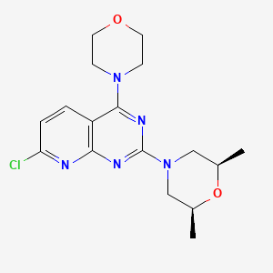 (2R,6S)-4-(7-Chloro-4-morpholinopyrido[2,3-d]pyrimidin-2-yl)-2,6-dimethylmorpholine chemical structure (CAS 938443-23-3)