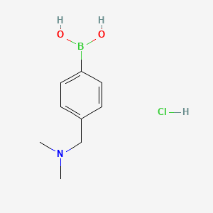(4-((Dimethylamino)methyl)phenyl)boronic acid hydrochloride chemical structure (CAS 938465-64-6)
