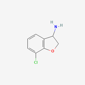 7-Chloro-2,3-dihydro-1-benzofuran-3-amine chemical structure (CAS 939757-40-1)