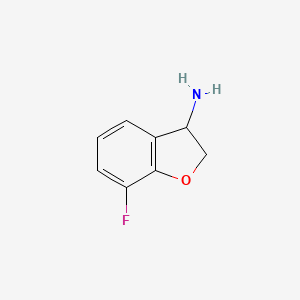 7-Fluoro-2,3-dihydrobenzofuran-3-amine chemical structure (CAS 939757-42-3)