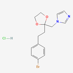 1-((2-(4-Bromophenethyl)-1,3-dioxolan-2-yl)methyl)-1H-imidazole hydrochloride chemical structure (CAS 939825-12-4)