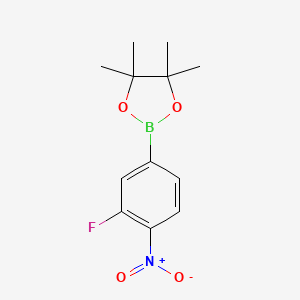 2-(3-Fluoro-4-nitrophenyl)-4,4,5,5-tetramethyl-1,3,2-dioxaborolane chemical structure (CAS 939968-60-2)