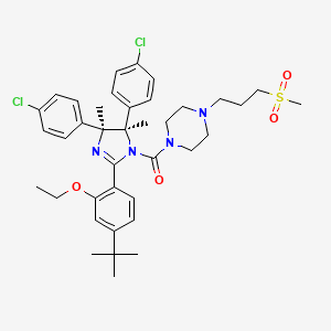 ((4S,5R)-2-(4-(tert-Butyl)-2-ethoxyphenyl)-4,5-bis(4-chlorophenyl)-4,5-dimethyl-4,5-dihydro-1H-imidazol-1-yl)(4-(3-(methylsulfonyl)propyl)piperazin-1-yl)methanone chemical structure (CAS 939981-39-2)
