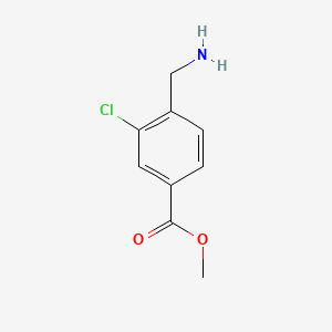 Methyl 4-(aminomethyl)-3-chlorobenzoate chemical structure (CAS 940062-11-3)