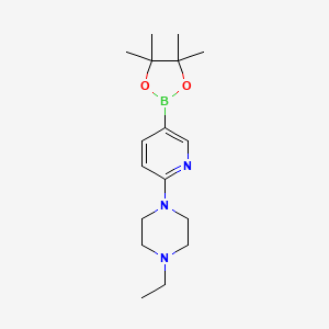 1-Ethyl-4-(5-(4,4,5,5-tetramethyl-1,3,2-dioxaborolan-2-yl)pyridin-2-yl)piperazine chemical structure (CAS 940285-00-7)
