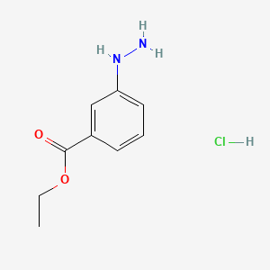 Ethyl 3-hydrazinylbenzoate hydrochloride chemical structure (CAS 940875-99-0)