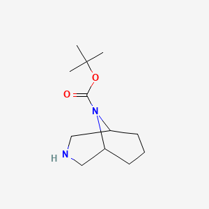 tert-Butyl 3,9-diazabicyclo[3.3.1]nonane-9-carboxylate chemical structure (CAS 941295-31-4)