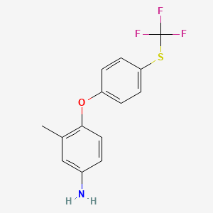 3-Methyl-4-(4-((trifluoromethyl)thio)phenoxy)aniline chemical structure (CAS 94155-78-9)
