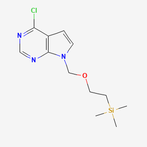 4-Chloro-7-((2-(trimethylsilyl)ethoxy)methyl)-7H-pyrrolo[2,3-d]pyrimidine chemical structure (CAS 941685-26-3)