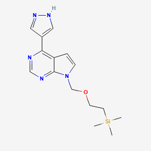 4-(4-Pyrazolyl)-7-[[2-(trimethylsilyl)ethoxy]methyl]-7H-pyrrolo[2,3-d]pyrimidine chemical structure (CAS 941685-27-4)