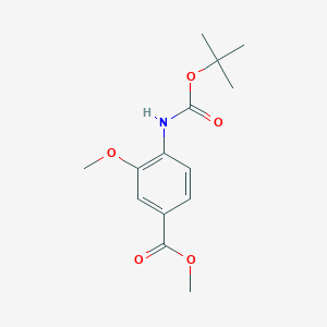 Methyl 4-((tert-butoxycarbonyl)amino)-3-methoxybenzoate chemical structure (CAS 941715-64-6)
