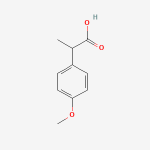 2-(4-Methoxyphenyl)propanoic acid chemical structure (CAS 942-54-1)