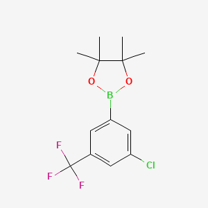 2-(3-Chloro-5-(trifluoromethyl)phenyl)-4,4,5,5-tetramethyl-1,3,2-dioxaborolane chemical structure (CAS 942069-65-0)