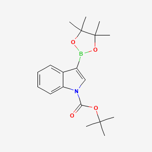 tert-Butyl 3-(4,4,5,5-tetramethyl-1,3,2-dioxaborolan-2-yl)-1H-indole-1-carboxylate chemical structure (CAS 942070-45-3)