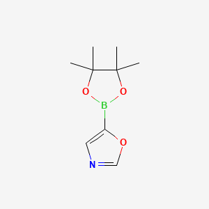 5-(4,4,5,5-Tetramethyl-1,3,2-dioxaborolan-2-yl)oxazole chemical structure (CAS 942070-84-0)
