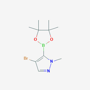 4-Bromo-1-methyl-5-(4,4,5,5-tetramethyl-1,3,2-dioxaborolan-2-yl)-1H-pyrazole chemical structure (CAS 942070-88-4)
