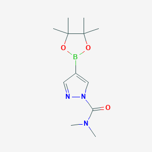 N,N-Dimethyl-4-(4,4,5,5-tetramethyl-1,3,2-dioxaborolan-2-yl)-1H-pyrazole-1-carboxamide chemical structure (CAS 942070-94-2)