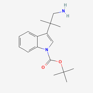 tert-Butyl 3-(1-amino-2-methylpropan-2-yl)-1H-indole-1-carboxylate chemical structure (CAS 942148-12-1)