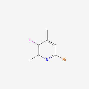 6-Bromo-3-iodo-2,4-dimethylpyridine chemical structure (CAS 942206-05-5)