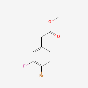 Methyl 2-(4-bromo-3-fluorophenyl)acetate chemical structure (CAS 942282-41-9)