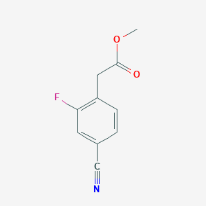 Methyl 2-(4-cyano-2-fluorophenyl)acetate chemical structure (CAS 942282-44-2)