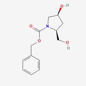 (2S,4S)-Benzyl 4-hydroxy-2-(hydroxymethyl)pyrrolidine-1-carboxylate chemical structure (CAS 942308-58-9)