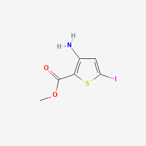 Methyl 3-amino-5-iodo-2-thiophenecarboxylate chemical structure (CAS 942589-45-9)