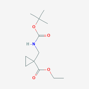 Ethyl 1-(((tert-butoxycarbonyl)amino)methyl)cyclopropane-1-carboxylate chemical structure (CAS 942830-53-7)