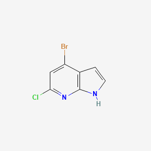 4-Bromo-6-chloro-1H-pyrrolo[2,3-b]pyridine chemical structure (CAS 942920-50-5)