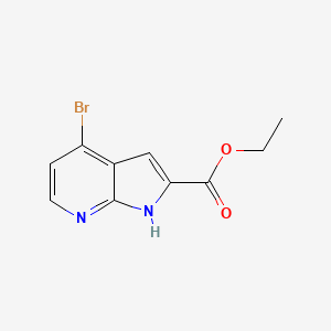 Ethyl 4-bromo-1H-pyrrolo[2,3-b]pyridine-2-carboxylate chemical structure (CAS 942920-55-0)