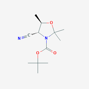 tert-Butyl (4R,5R)-4-cyano-2,2,5-trimethyloxazolidine-3-carboxylate chemical structure (CAS 943147-84-0)