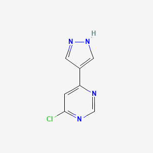 4-Chloro-6-(1H-pyrazol-4-yl)pyrimidine chemical structure (CAS 943314-46-3)