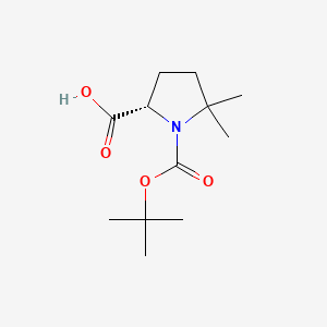 (S)-1-(tert-Butoxycarbonyl)-5,5-dimethylpyrrolidine-2-carboxylic acid chemical structure (CAS 943318-67-0)
