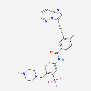 3-(Imidazo[1,2-b]pyridazin-3-ylethynyl)-4-methyl-N-(4-((4-methylpiperazin-1-yl)methyl)-3-(trifluoromethyl)phenyl)benzamide chemical structure (CAS 943319-70-8)