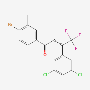 1-(4-Bromo-3-methylphenyl)-3-(3,5-dichlorophenyl)-4,4,4-trifluorobut-2-en-1-one chemical structure (CAS 943437-03-4)