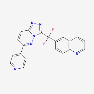 6-(Difluoro(6-(pyridin-4-yl)-[1,2,4]triazolo[4,3-b]pyridazin-3-yl)methyl)quinoline chemical structure (CAS 943540-74-7)