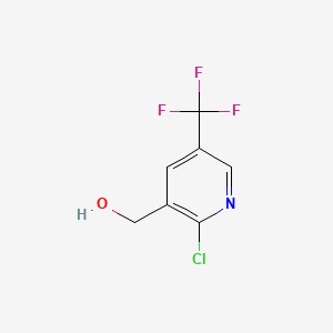 (2-Chloro-5-(trifluoromethyl)pyridin-3-yl)methanol chemical structure (CAS 943551-28-8)