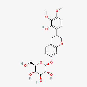 (2S,3R,4S,5S,6R)-2-((3-(2-Hydroxy-3,4-dimethoxyphenyl)chroman-7-yl)oxy)-6-(hydroxymethyl)tetrahydro-2H-pyran-3,4,5-triol chemical structure (CAS 94367-43-8)