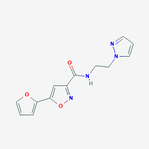 N-(2-(1H-Pyrazol-1-yl)ethyl)-5-(furan-2-yl)isoxazole-3-carboxamide chemical structure (CAS 943820-93-7)