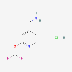 (2-(Difluoromethoxy)pyridin-4-yl)methanamine hydrochloride chemical structure (CAS 943843-27-4)