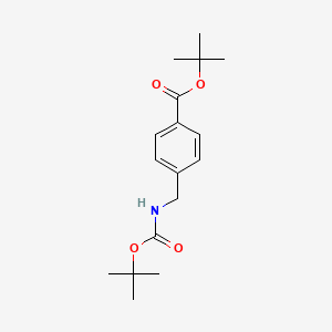 tert-Butyl 4-(((tert-butoxycarbonyl)amino)methyl)benzoate chemical structure (CAS 943845-71-4)