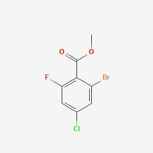 Methyl 2-bromo-4-chloro-6-fluorobenzoate chemical structure (CAS 943975-33-5)