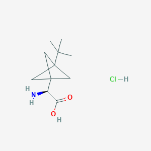 (S)-2-Amino-2-(3-(tert-butyl)bicyclo[1.1.1]pentan-1-yl)acetic acid hydrochloride chemical structure (CAS 944278-22-2)