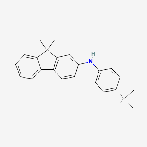 N-(4-(tert-Butyl)phenyl)-9,9-dimethyl-9H-fluoren-2-amine chemical structure (CAS 944418-46-6)